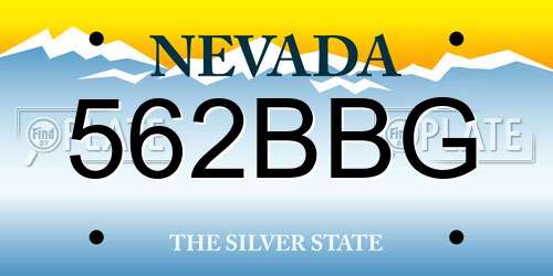 562BBG Nevada License Plate