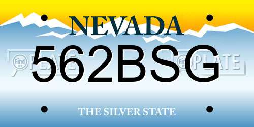562BSG Nevada License Plate