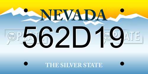 562D19 Nevada License Plate