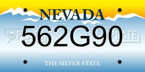 562G90 Nevada License Plate