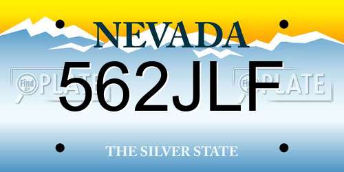 562JLF Nevada License Plate