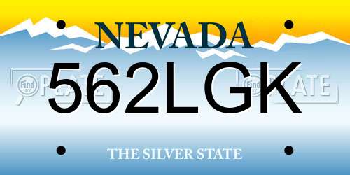 562LGK Nevada License Plate