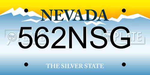 562NSG Nevada License Plate