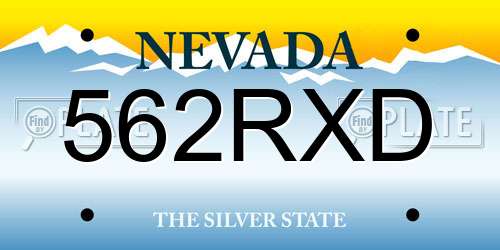 562RXD Nevada License Plate