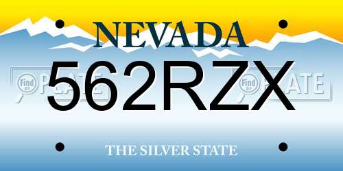 562RZX Nevada License Plate