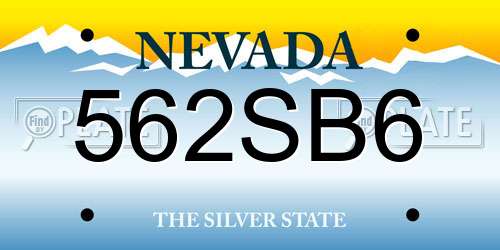 562SB6 Nevada License Plate