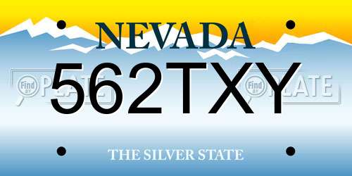 562TXY Nevada License Plate