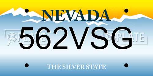 562VSG Nevada License Plate
