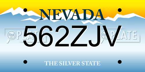562ZJV Nevada License Plate