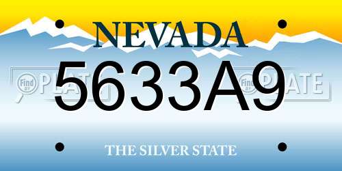 5633A9 Nevada License Plate