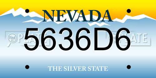 5636D6 Nevada License Plate