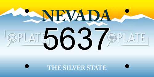 5637 Nevada License Plate