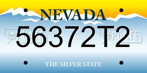 56372T2 Nevada License Plate