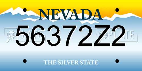 56372Z2 Nevada License Plate