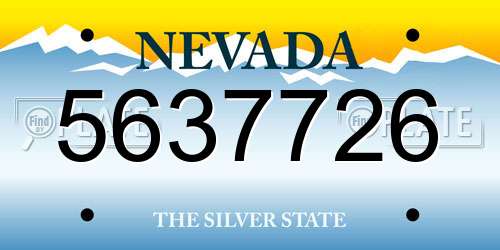 5637726 Nevada License Plate