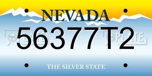 56377T2 Nevada License Plate