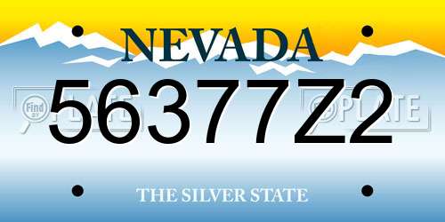 56377Z2 Nevada License Plate