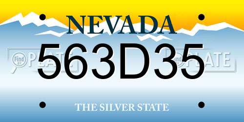 563D35 Nevada License Plate