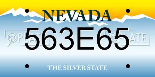 563E65 Nevada License Plate