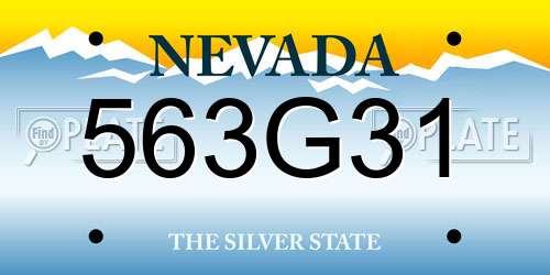 563G31 Nevada License Plate