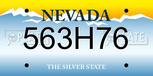 563H76 Nevada License Plate