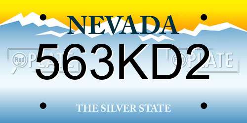 563KD2 Nevada License Plate