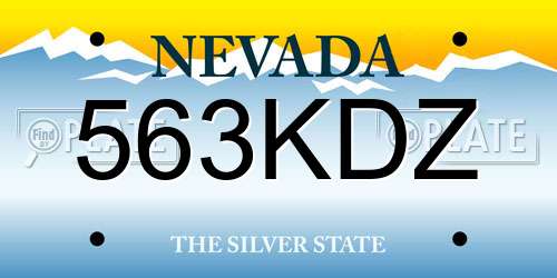 563KDZ Nevada License Plate