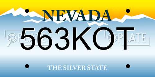 563KOT Nevada License Plate