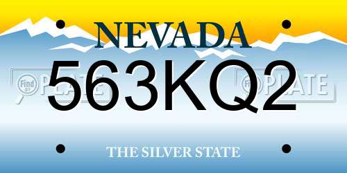 563KQ2 Nevada License Plate