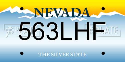 563LHF Nevada License Plate
