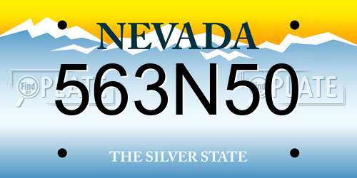 563N50 Nevada License Plate