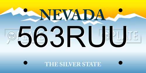 563RUU Nevada License Plate