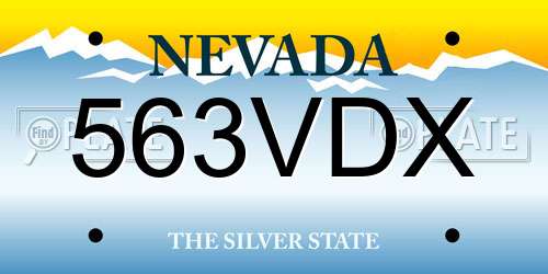 563VDX Nevada License Plate