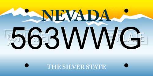 563WWG Nevada License Plate