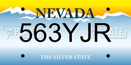 563YJR Nevada License Plate