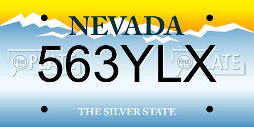 563YLX Nevada License Plate