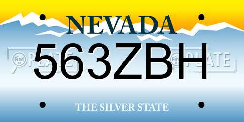 563ZBH Nevada License Plate