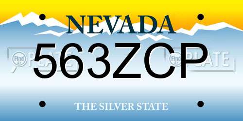 563ZCP Nevada License Plate