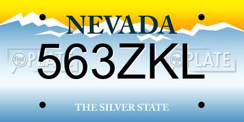 563ZKL Nevada License Plate