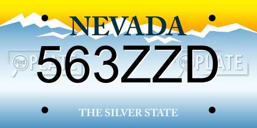 563ZZD Nevada License Plate