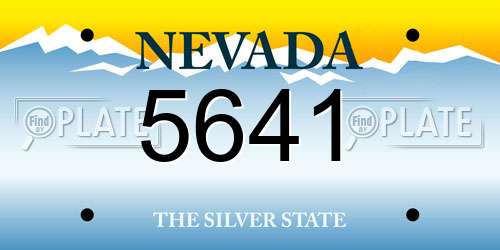 5641 Nevada License Plate