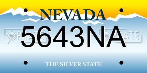 5643NA Nevada License Plate