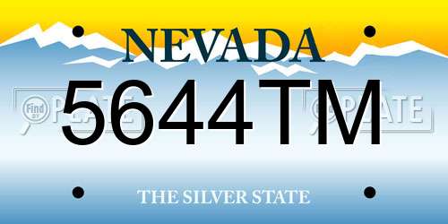 5644TM Nevada License Plate