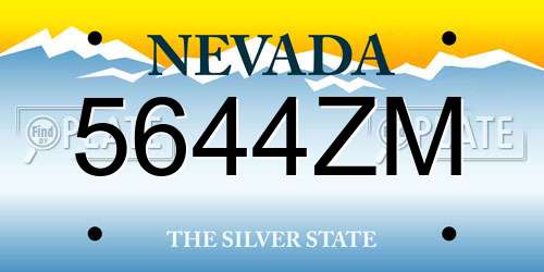 5644ZM Nevada License Plate