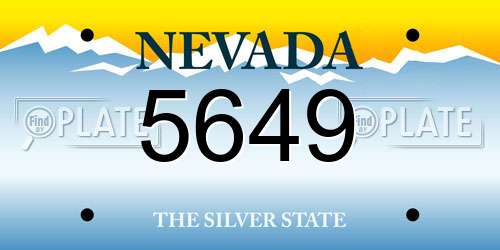 5649 Nevada License Plate
