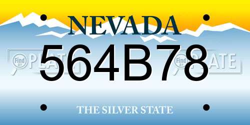 564B78 Nevada License Plate