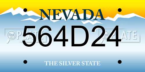 564D24 Nevada License Plate