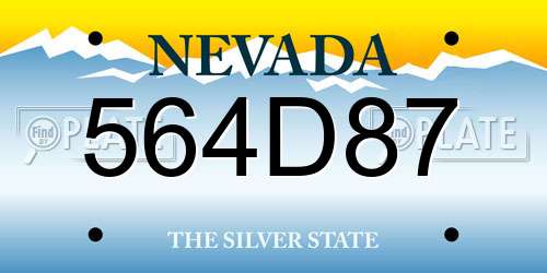 564D87 Nevada License Plate
