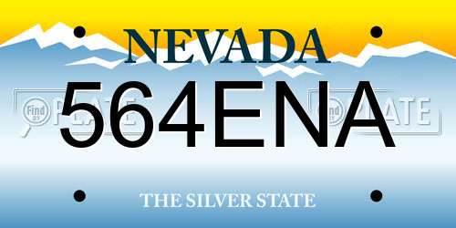 564ENA Nevada License Plate