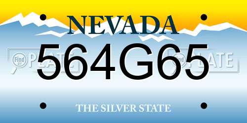 564G65 Nevada License Plate